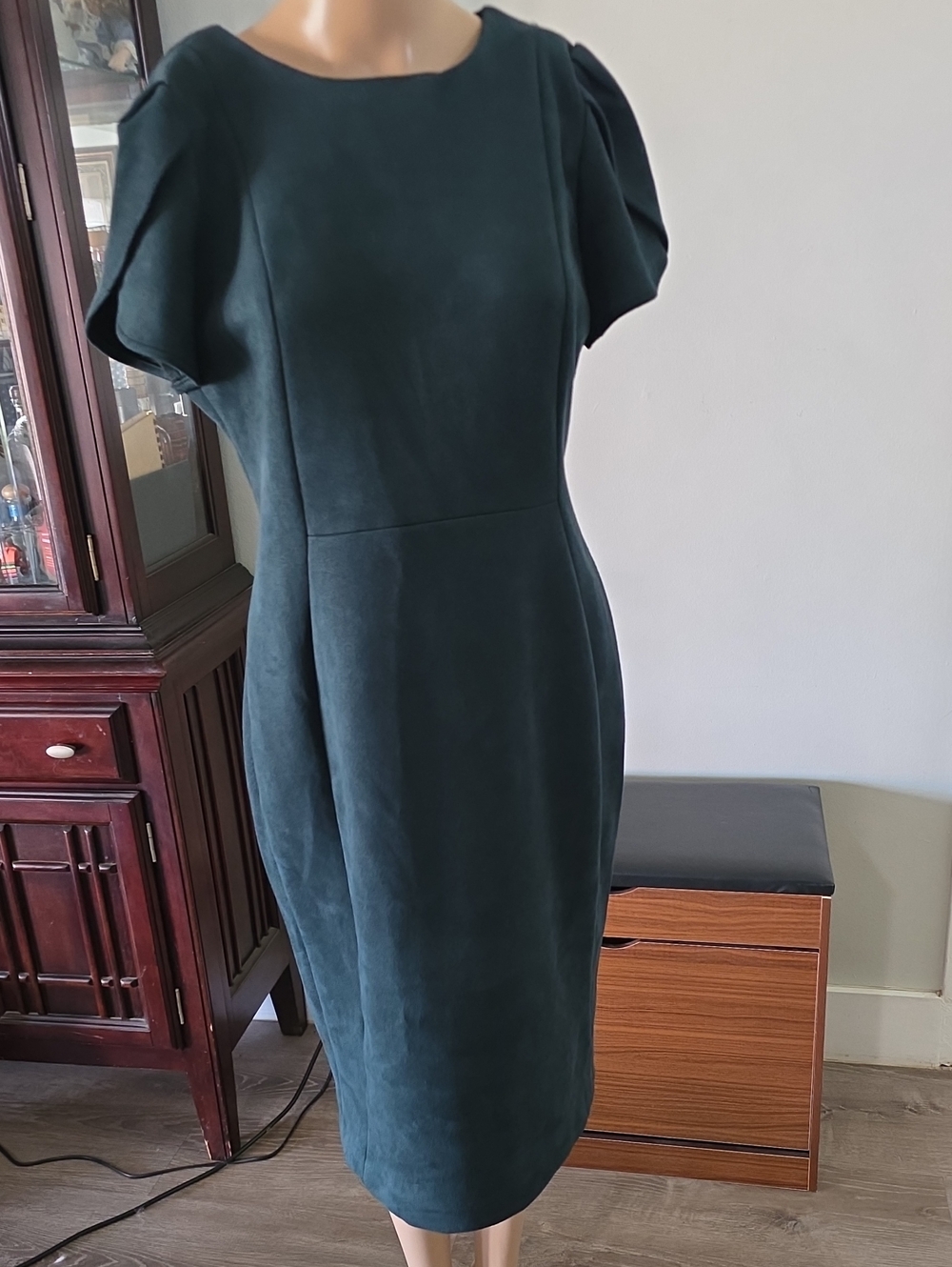 Calvin Klein Deep Forest Green Midi Sheath Dress